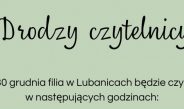 Zmiana godzin pracy filii w Lubanicach